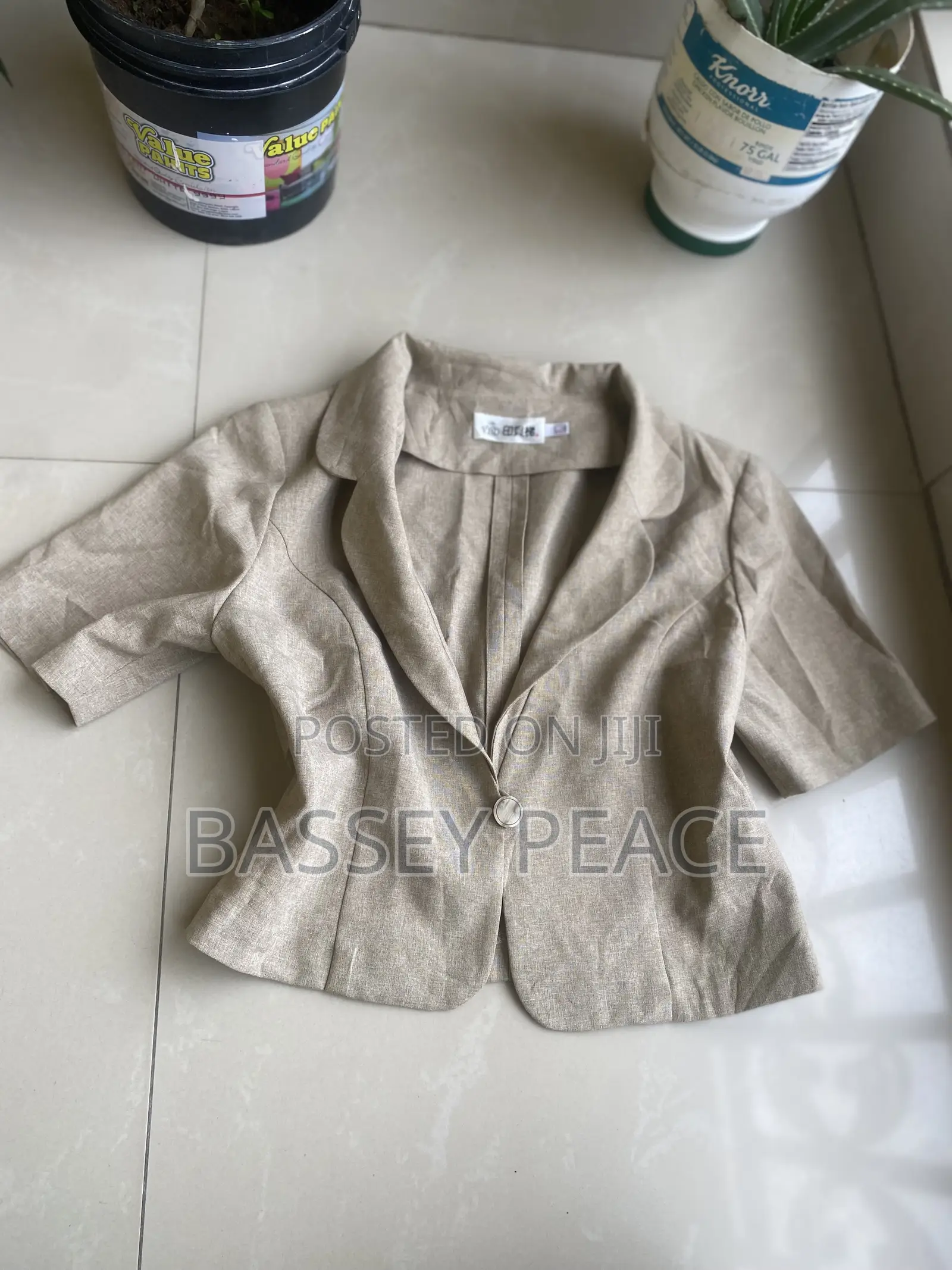 Beige Short Sleever Blazer