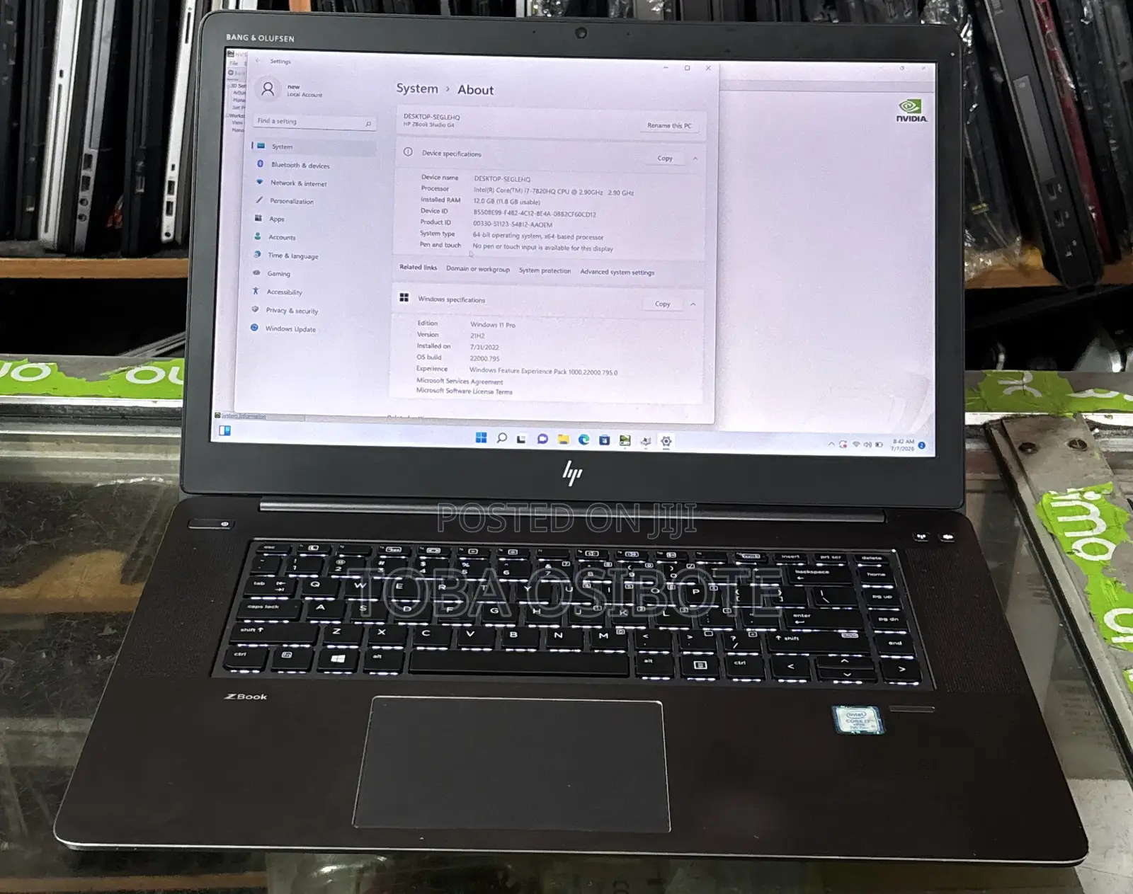 Laptop HP ZBook Studio G4 12GB Intel Core i7 SSD 512GB