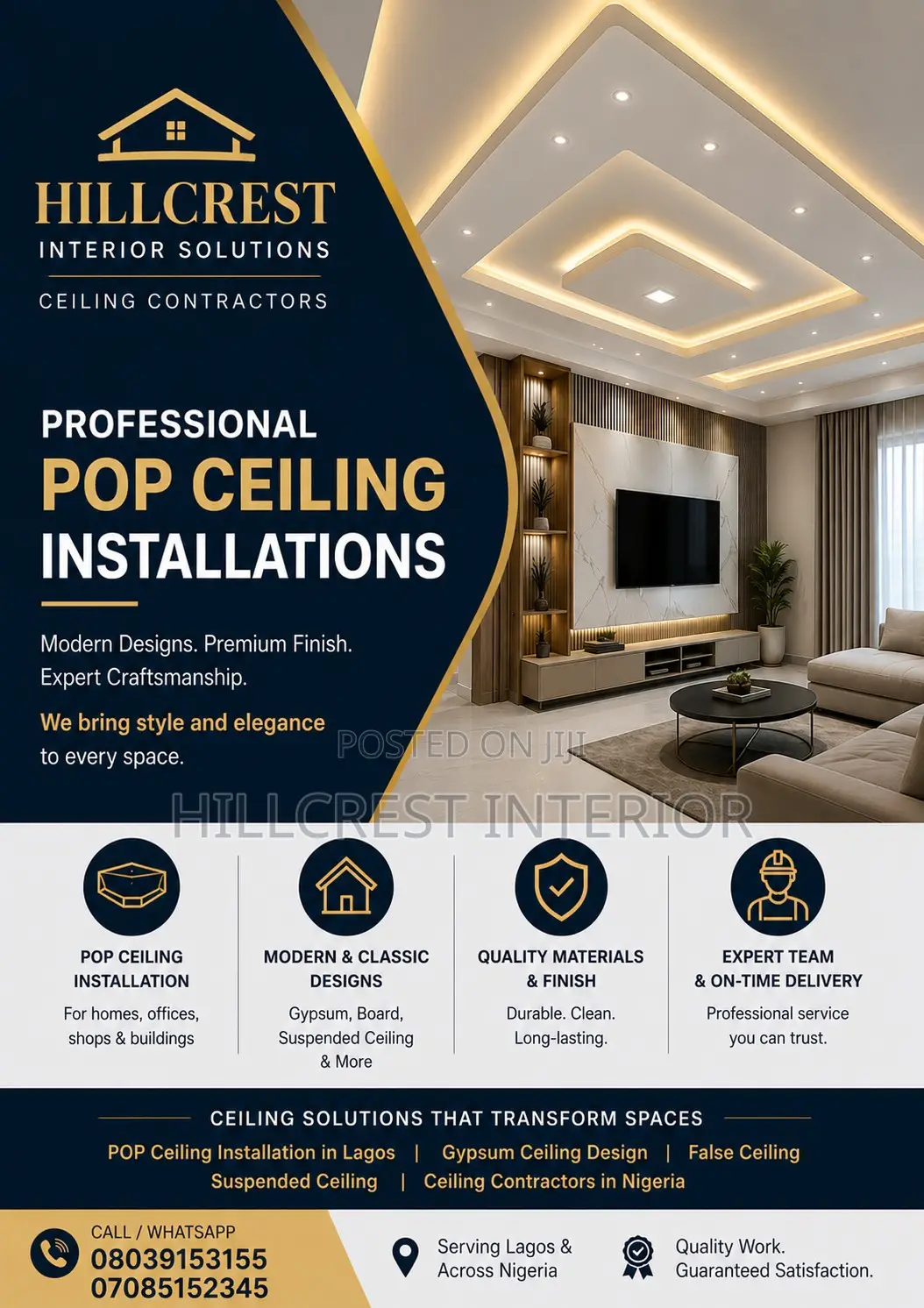 Professional Pop Ceilings Installations