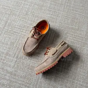 The Authentic 3-Eye Lug Boat Shoes in Lime Washed Cement