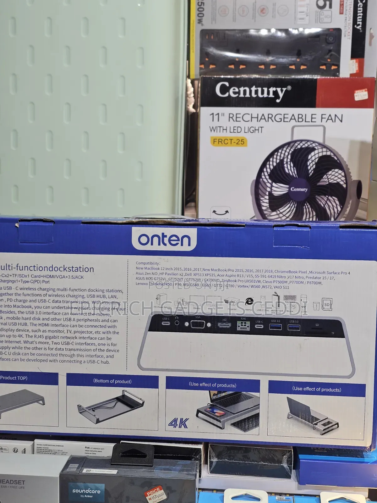Onten Multi-Function Laptop Type-C Dock Station 10-in-1
