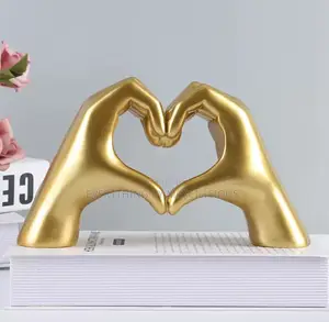 Fancy Gold Love Hand Deco Statue