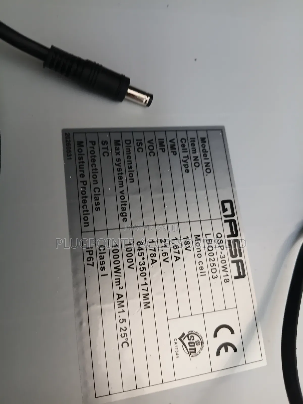 Qasa Solar Panel 18v / 30w