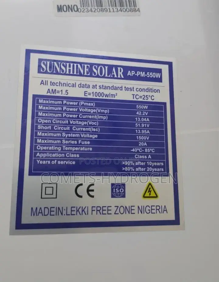 550watt Solar Panel