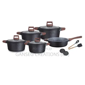 Premium Ucc Life 11-piece Brick Design Granite Non-stick Cookware Set