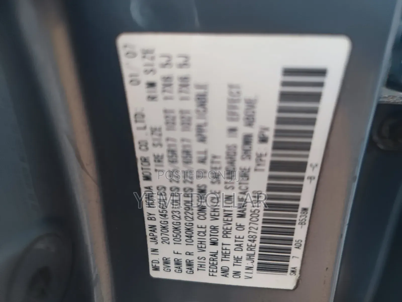 Honda CR-V 2007 Blue