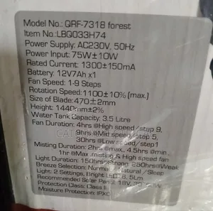 18" Rechargeable Mist Fan