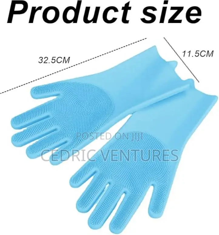 Silicone Reusable Dishwashing Scrubber Rubber - 1 Pair