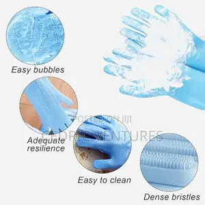 Silicone Reusable Dishwashing Scrubber Rubber - 1 Pair