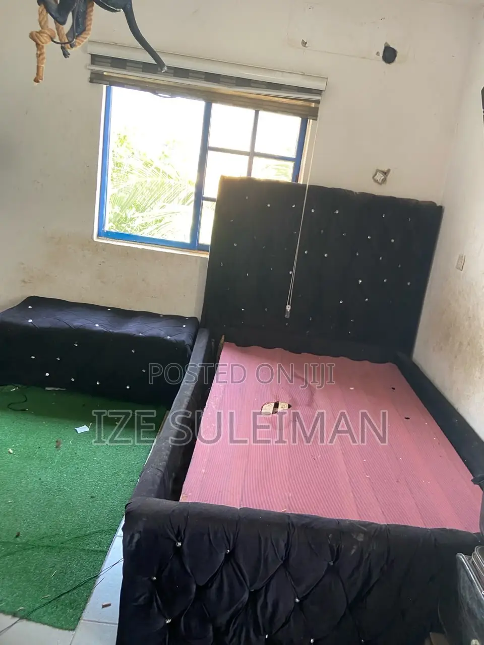 Bed Frame With a Side Chiar