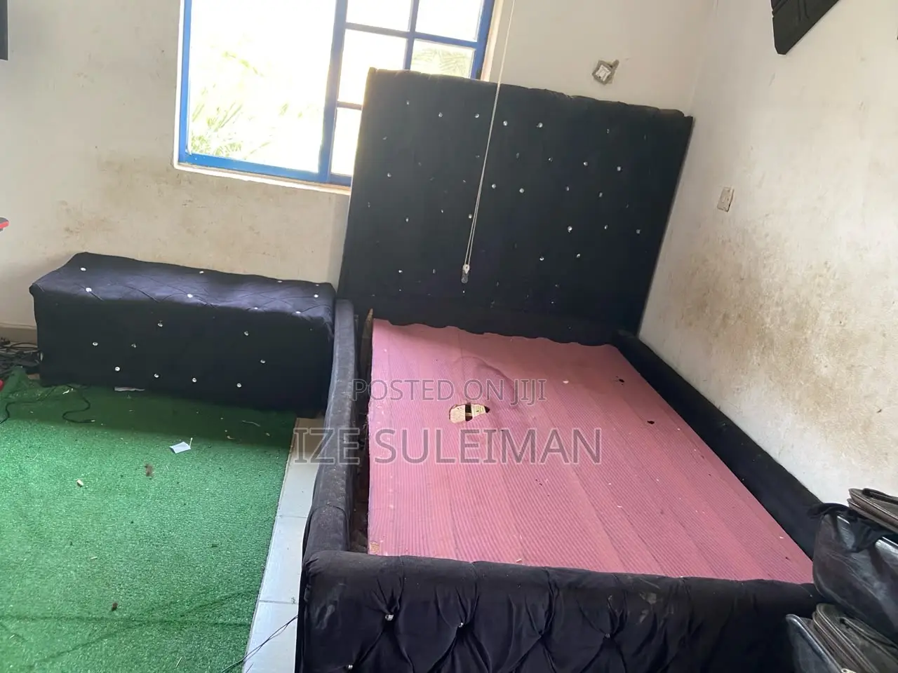Bed Frame With a Side Chiar