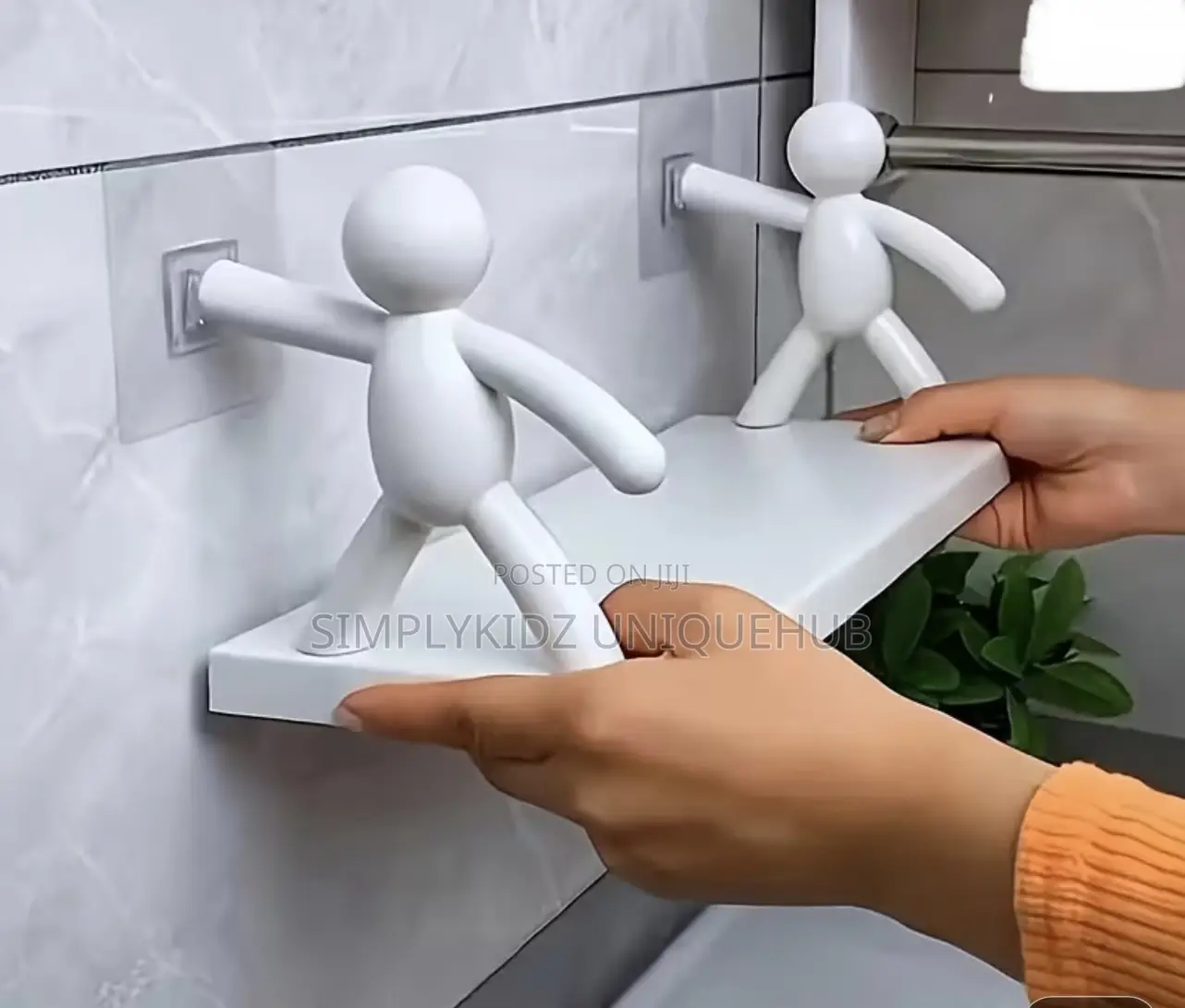 1pc Modern Plastic Wall Shelf With Human Pattern