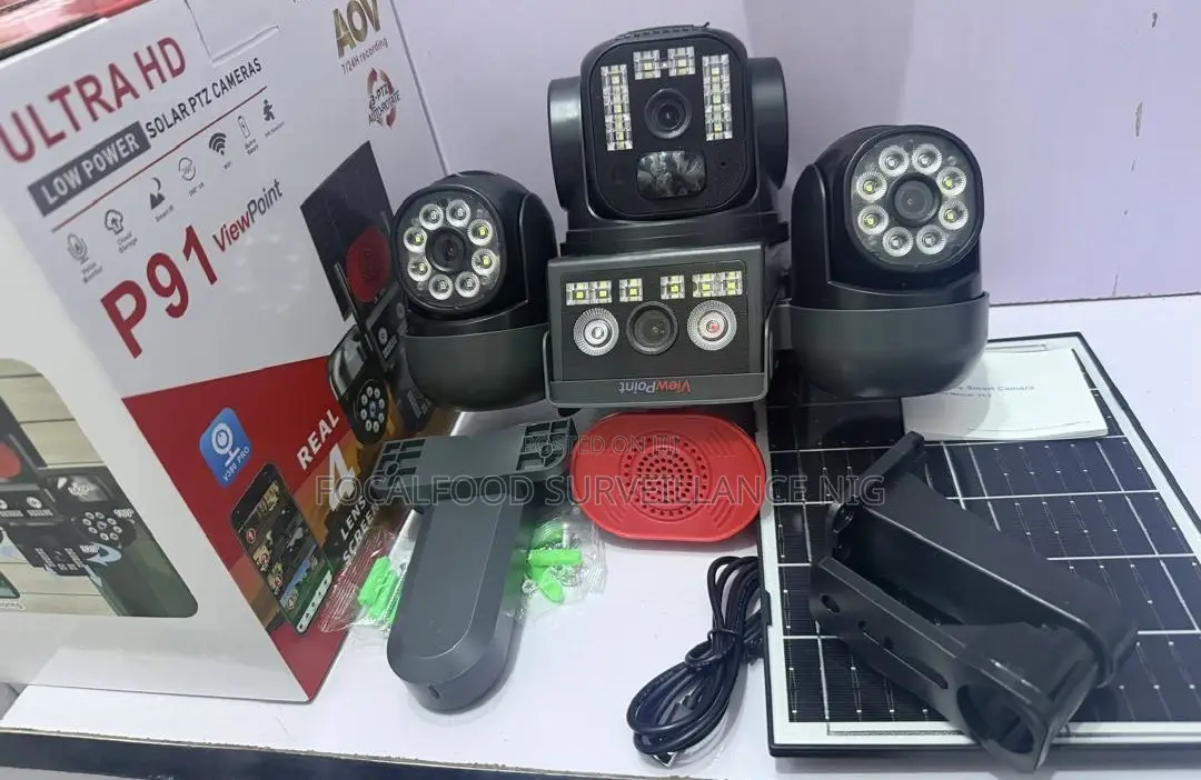 Four Lens, Four Views CCTV Solar Powered Camera