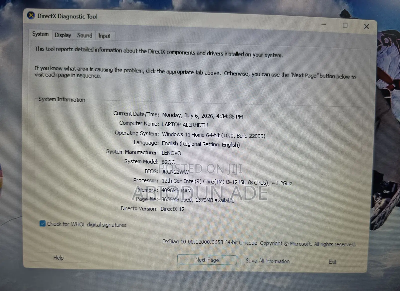 Laptop Lenovo IdeaPad 1 4GB Intel Core i3 SSD 128GB