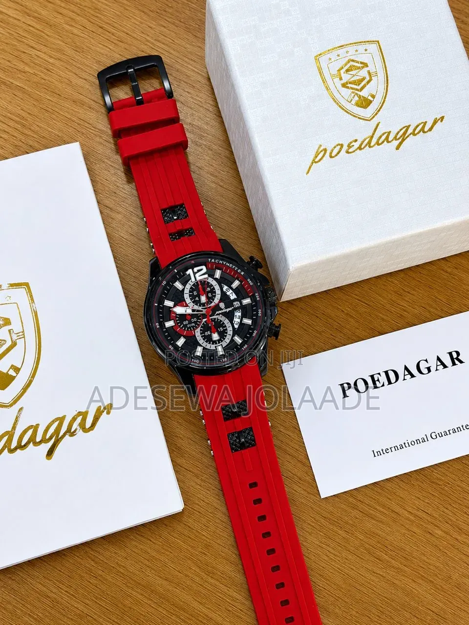*Poedagar* Rubber Strap Active Working Chronograph