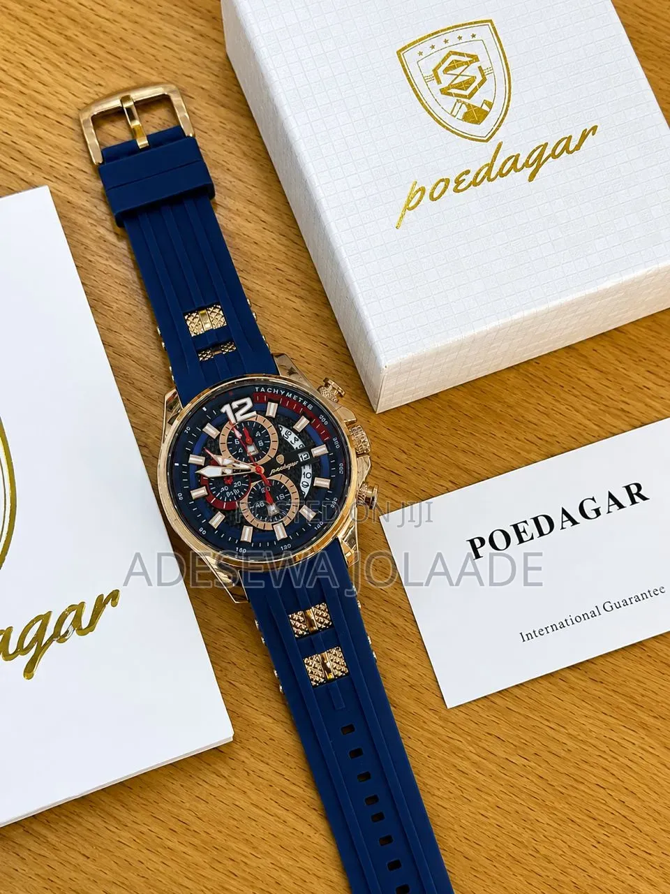*Poedagar* Rubber Strap Active Working Chronograph
