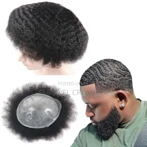 Men Wig : Men's African Curly Human Hair Wig,