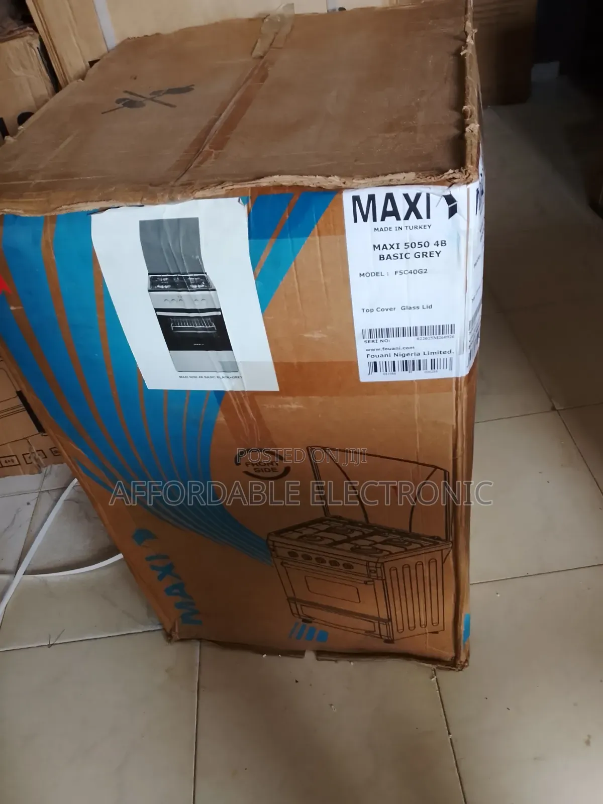 Maxi 4b Floor Standing Gas Cooker + Tray