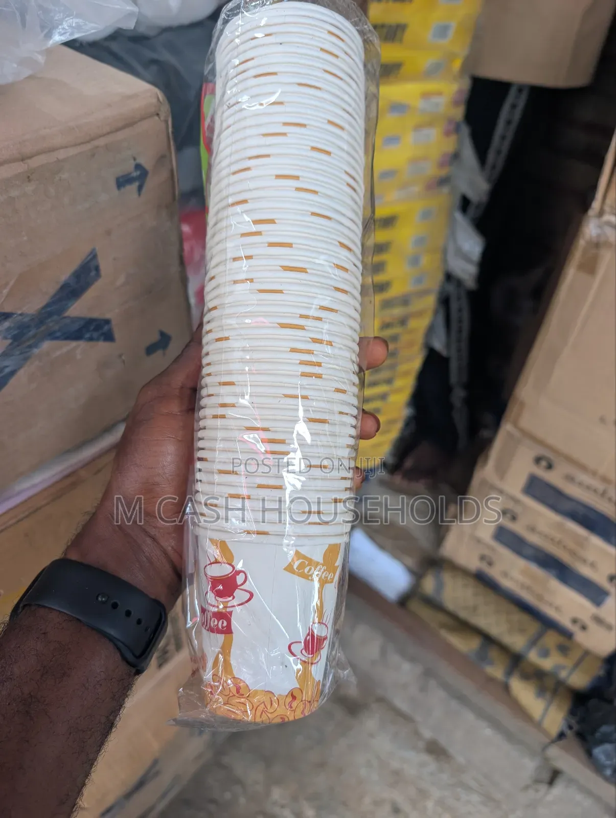 50pices Disposable Coffee Cups With Handle