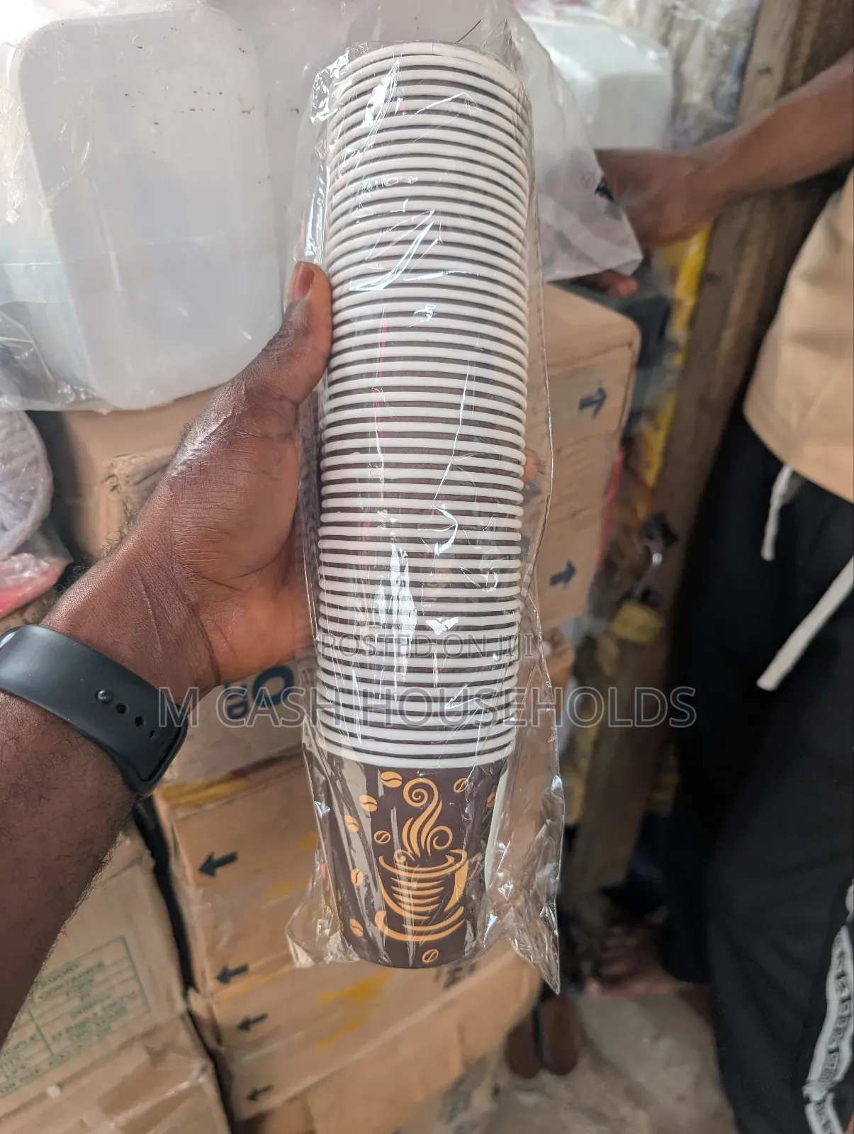 50pices Disposable Coffee Cups With Handle