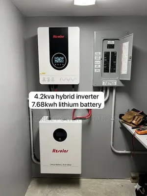 Complete Hzsolar 24v 7.68kwh Lithium Solar System Set-Up