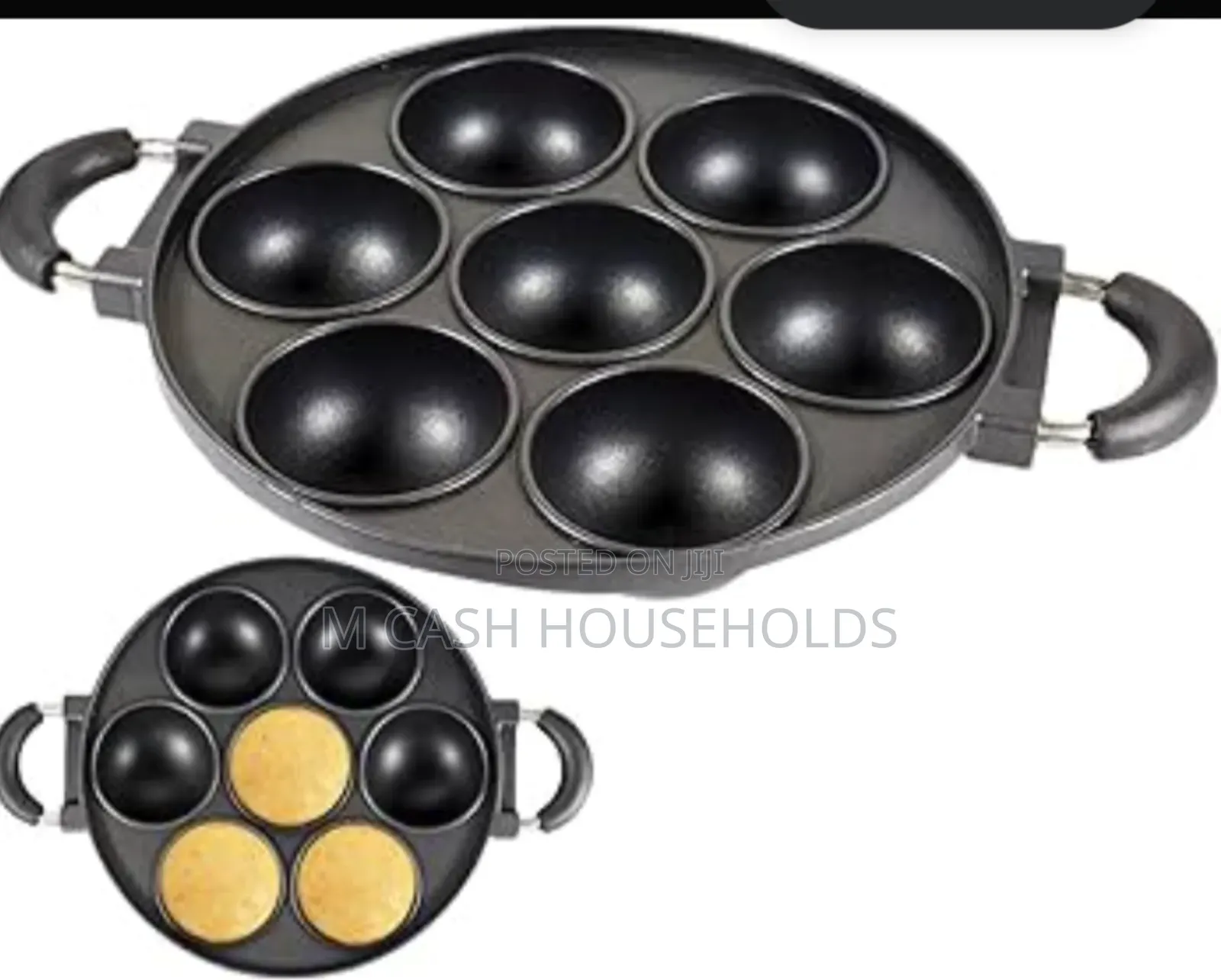 7 Hole Non-Stick Masa Cake Pan With Cover