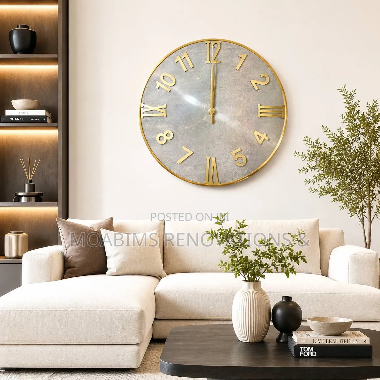 Mirror Wall Clock - 60cm