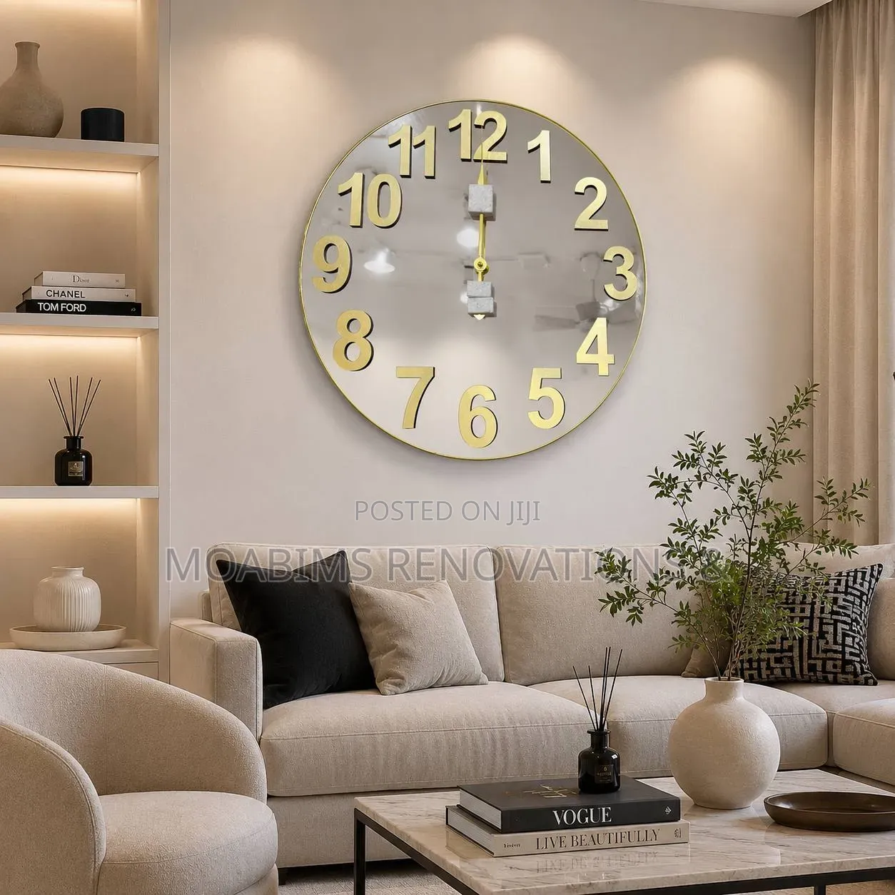 Mirror Wall Clock - 60cm