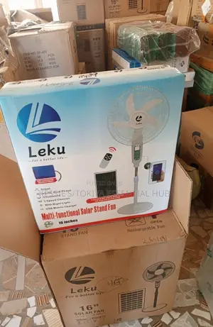 16-Inch Solar Rechargeable Standing Fan