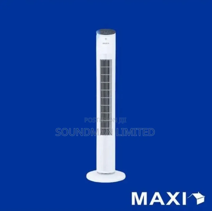Maxi 40" Oscillating White Tower Fan With Remote Control