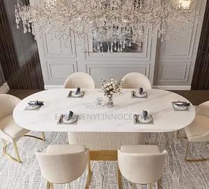 Nordic Oval Luxury Marble Dining Table