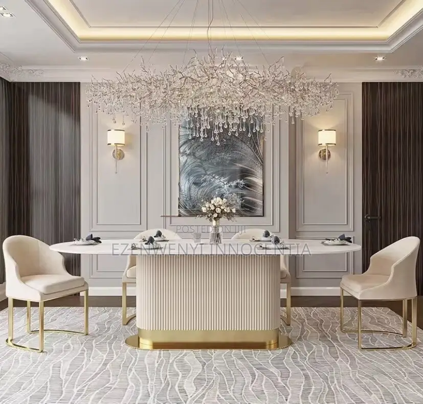 Nordic Oval Luxury Marble Dining Table