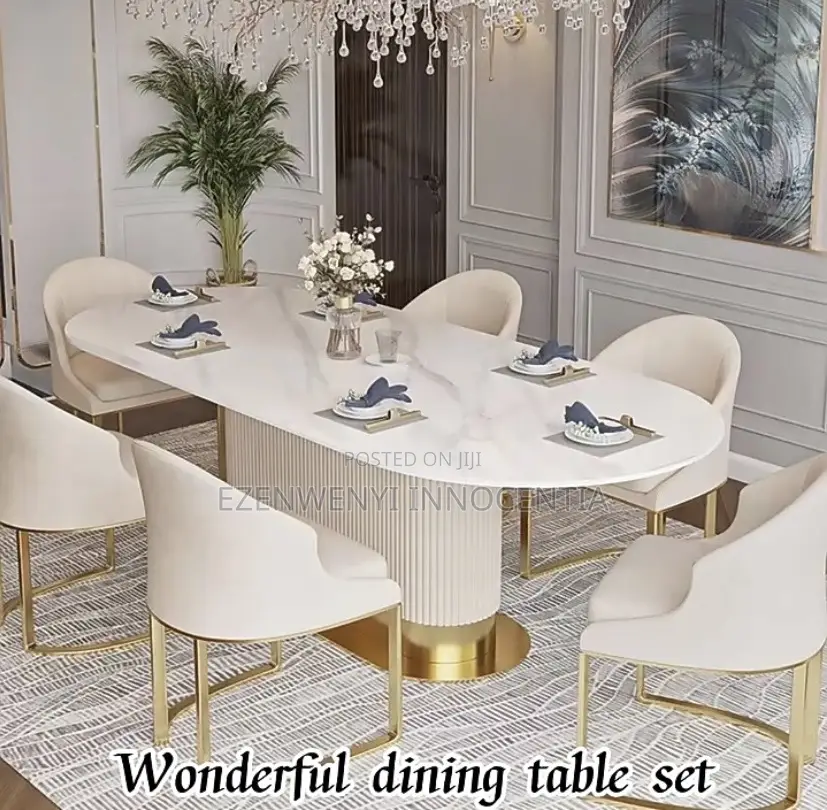 Nordic Oval Luxury Marble Dining Table