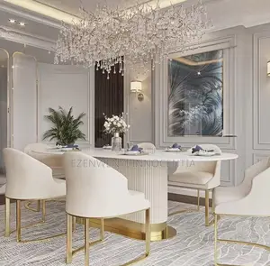 Nordic Oval Luxury Marble Dining Table