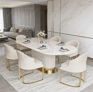 Nordic Oval Luxury Marble Dining Table