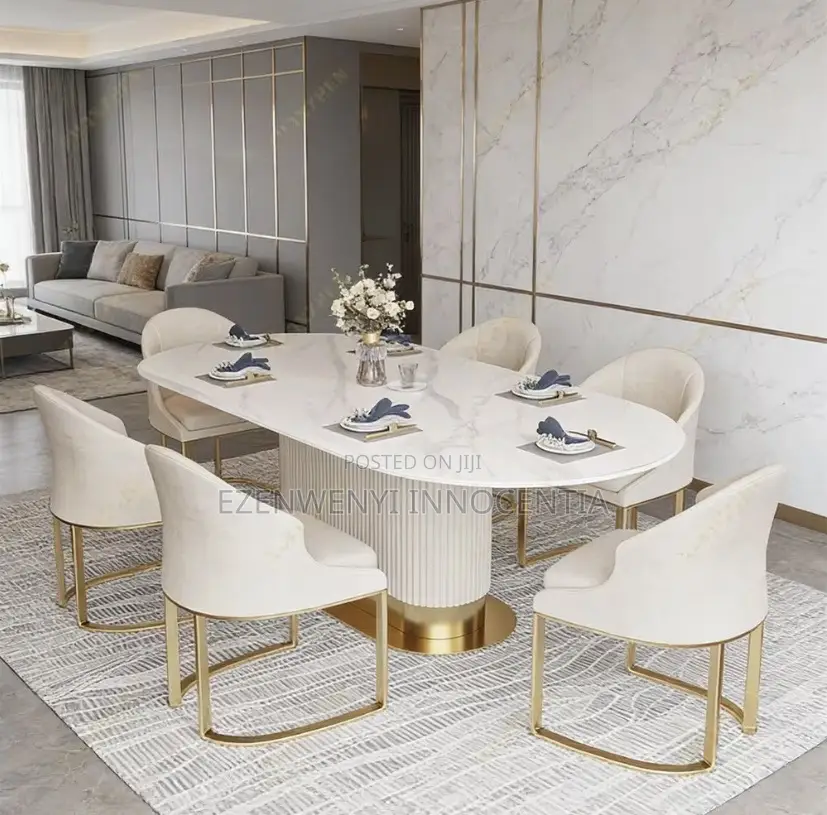 Nordic Oval Luxury Marble Dining Table