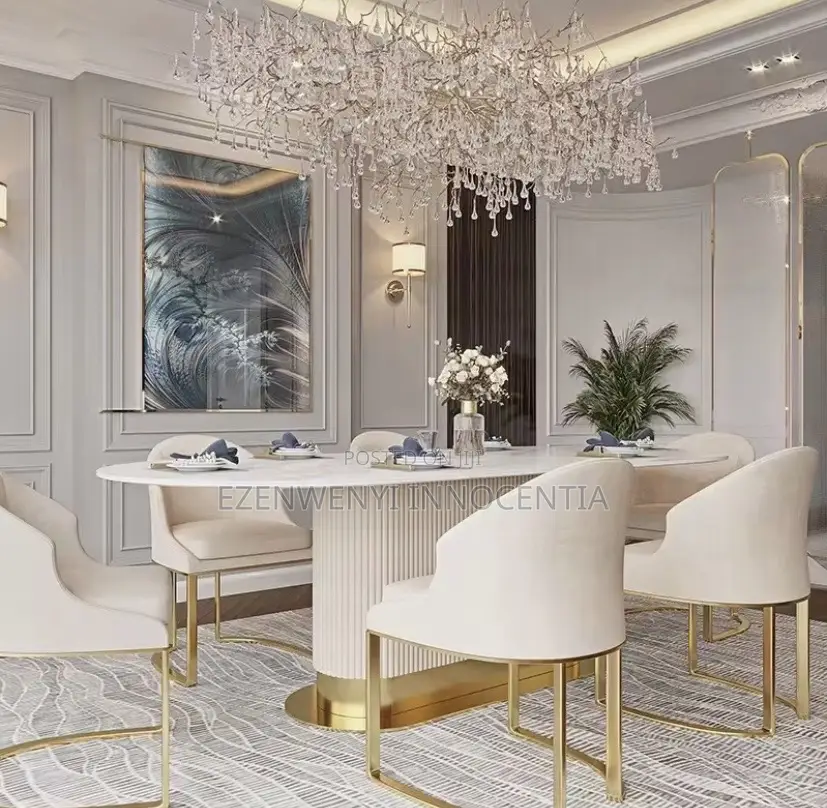 Nordic Oval Luxury Marble Dining Table