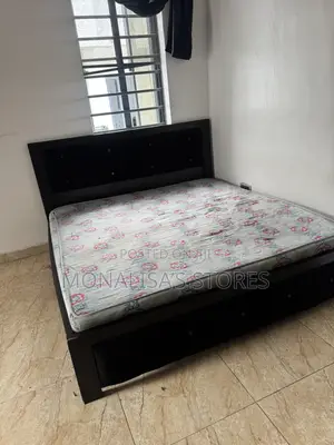 6x6 King Size Bed Frame With Mattress – Black