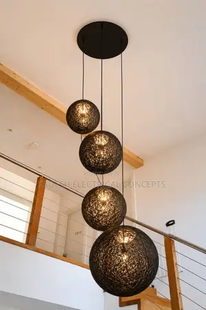 Nordic Hemp Ball Pendant Lamp Modern Rattan Art Ball Hanging Lights