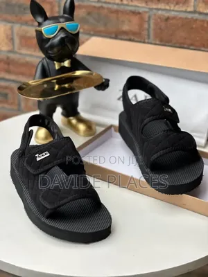 Quality Zara Quilted Veltro Unisex Sandals Black
