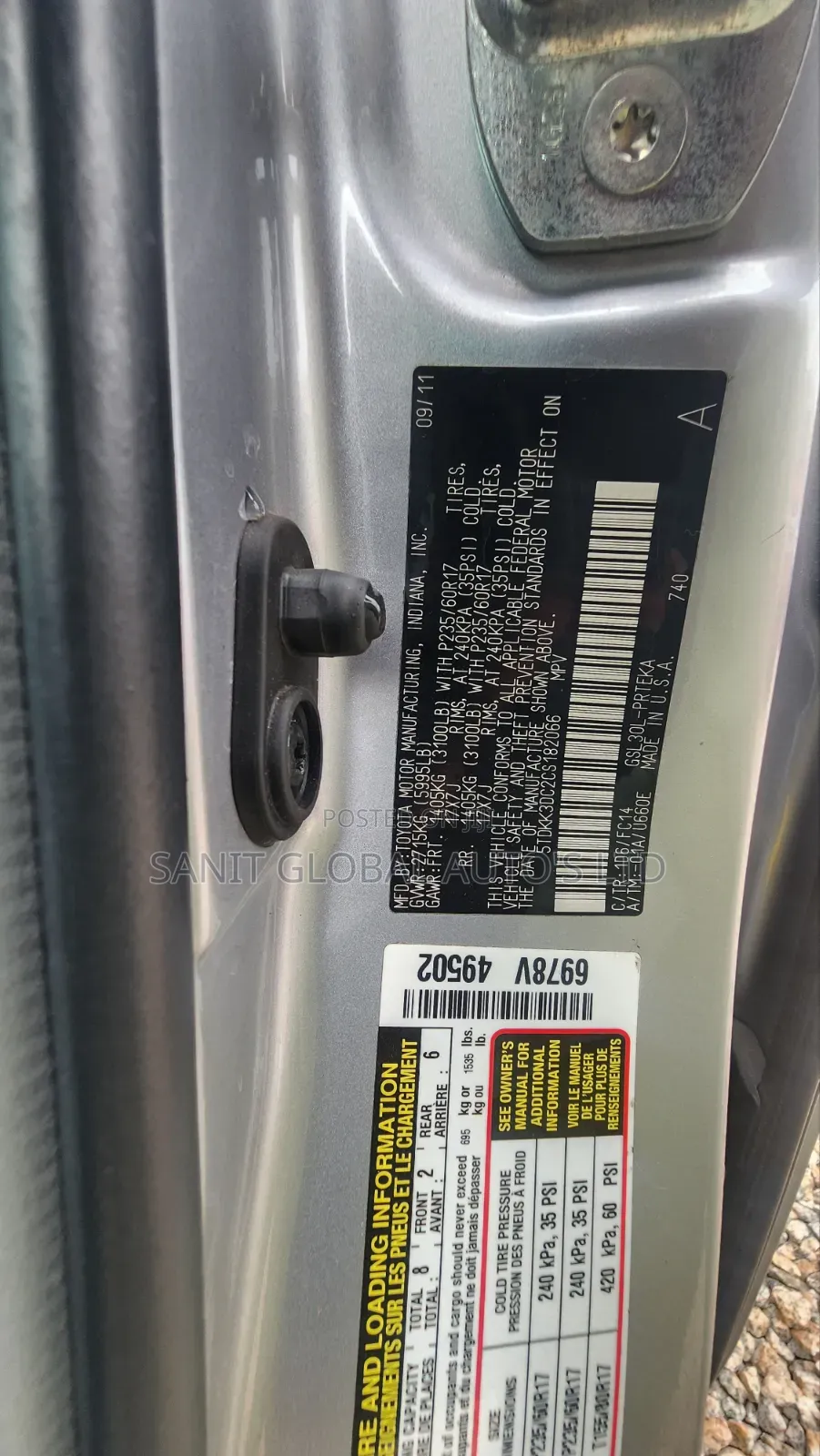 Toyota Sienna 2012 Silver