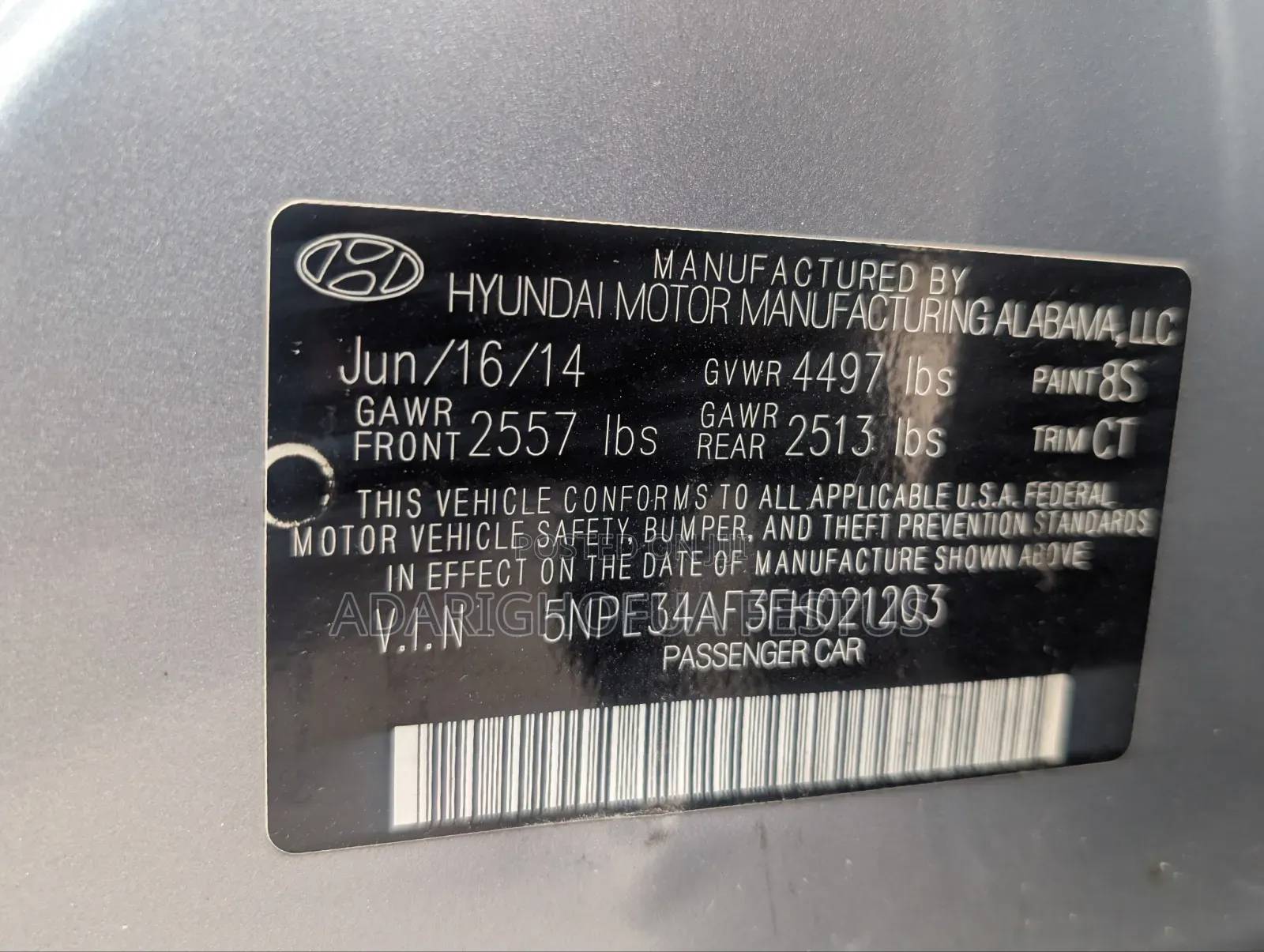 Hyundai Sonata 2016 Gray