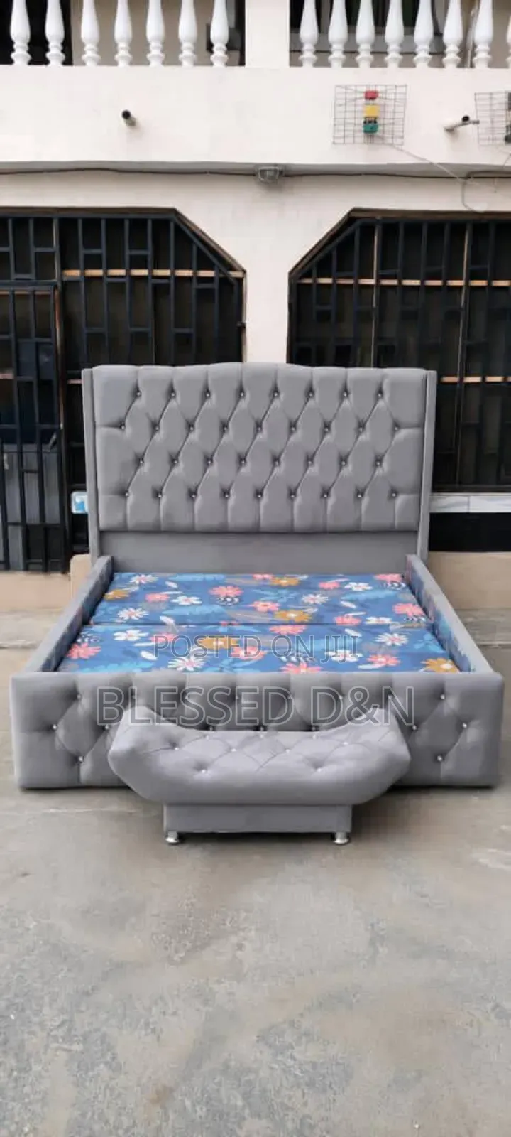 Quality Grey Ash Paded Bed Frame