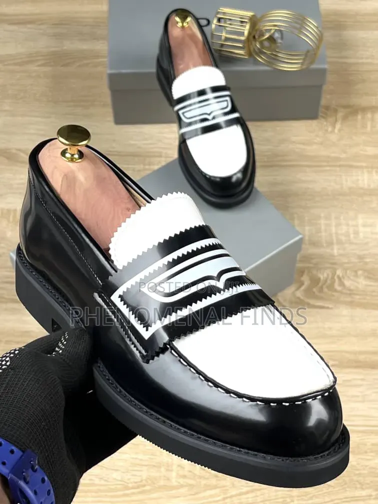 Brown White Double Monk Strap Loafers