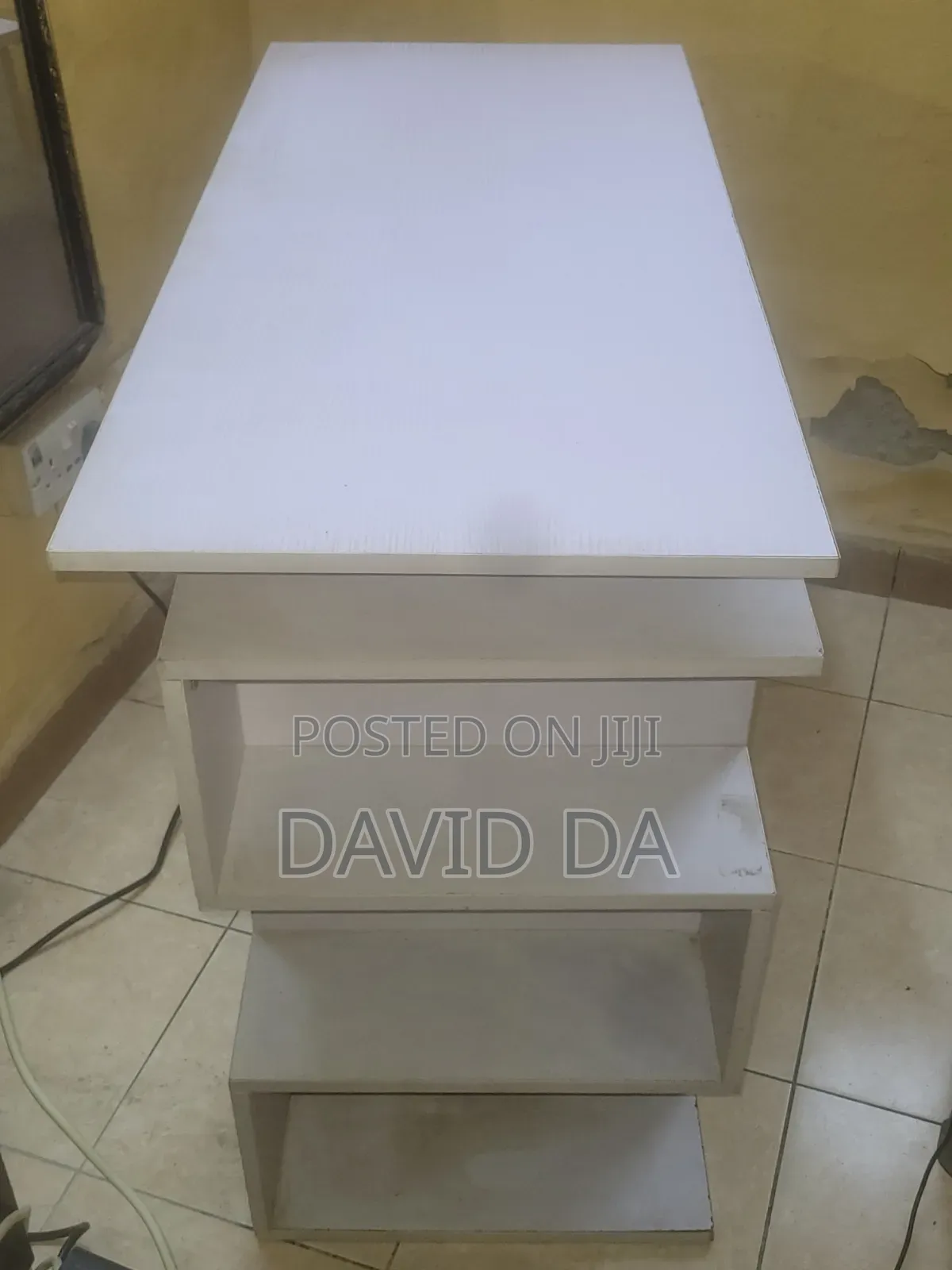 Modern White Home Office / Study Desk With Shelves (Quick Sale)