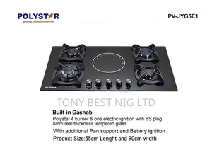 Polystar Inbuilt 4 Burners and 1 Electric 55cm Size