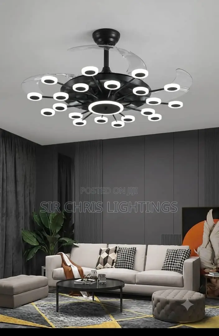 Modern Luxury Led Chandelier Ceiling Fan Light