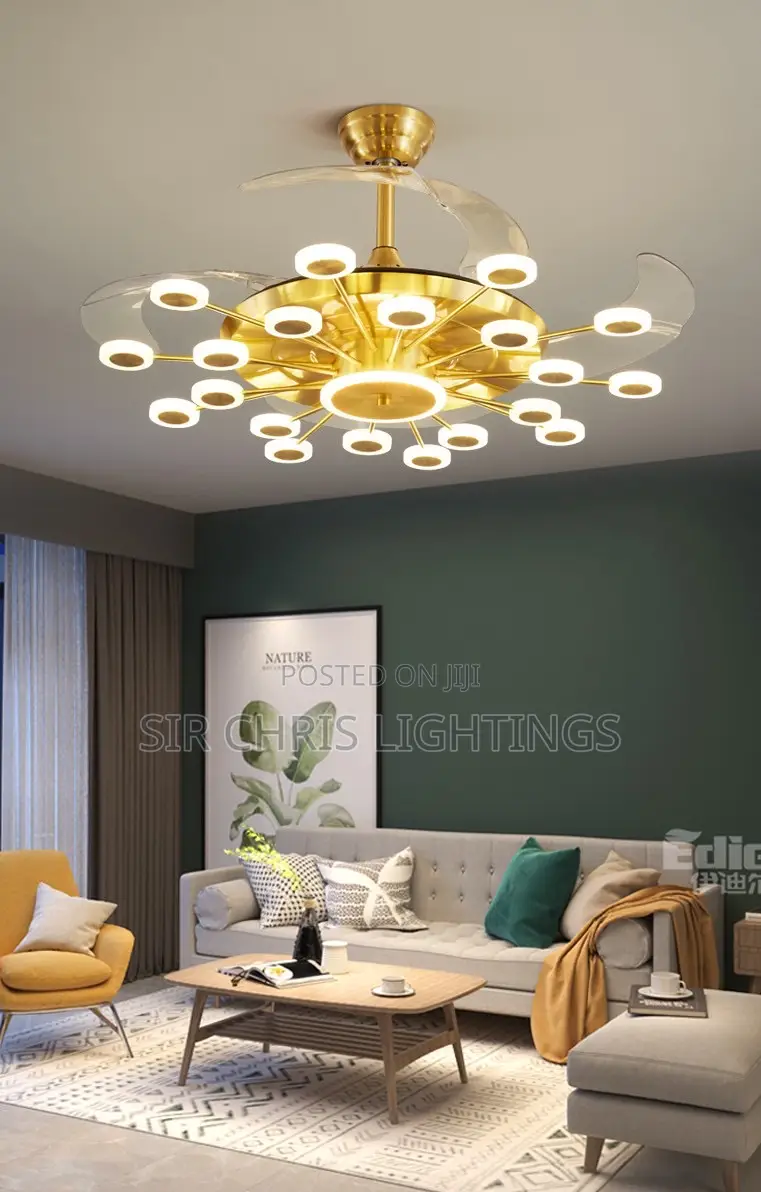 Modern Luxury Led Chandelier Ceiling Fan Light