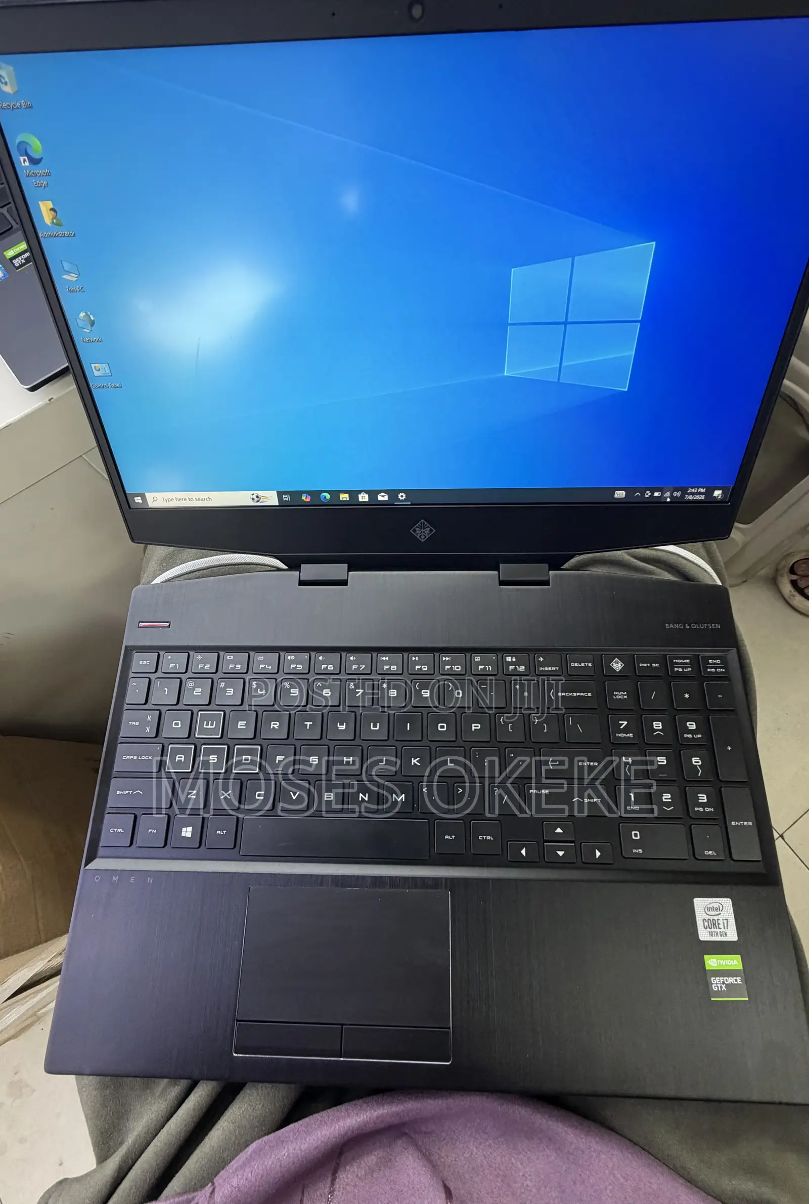 Laptop HP Omen 15-dh002nr 16GB Intel Core i7 SSD 512GB