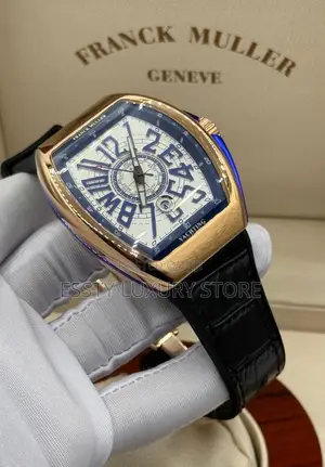 Franck Muller Quality Luxury Men Genuine Leather Wristwatch
